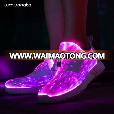 Hot sale Led running shoes fiber optic led shoes luminous dance shoes