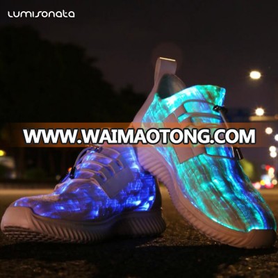 Rechargeable LED Shoes Flash USB Sneakers Adults Fiber Optic shoes